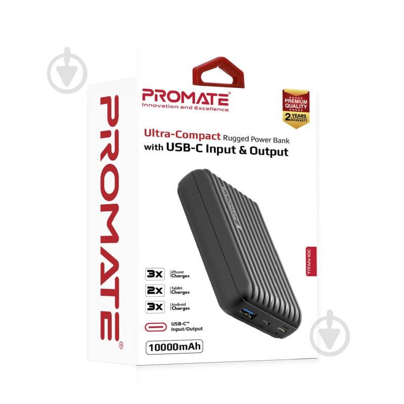 Повербанк Promate 10000 mAh (titan-10c.black) - фото 7