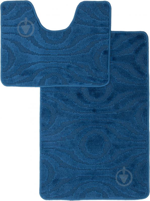 Набор ковриков Vonaldi Standart 55x85 см / 55x42,5 см синий - фото 1