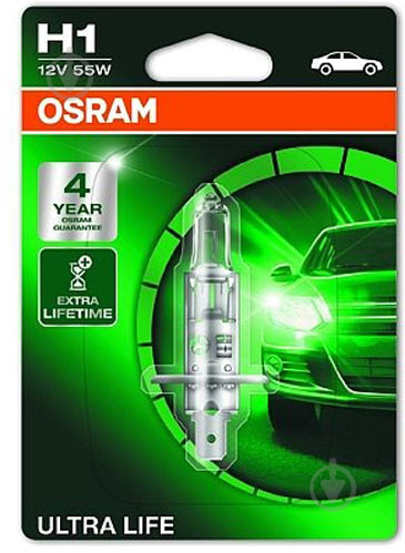 Автолампа галогенна Osram Ultra Life H1 55 Вт 1 шт.(64150ULT-01B) - фото 2