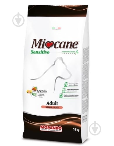 Корм сухой для собак для средних пород/для крупных пород Morando Miocane Sensitive Monoprotein лосось 10 кг - фото 1