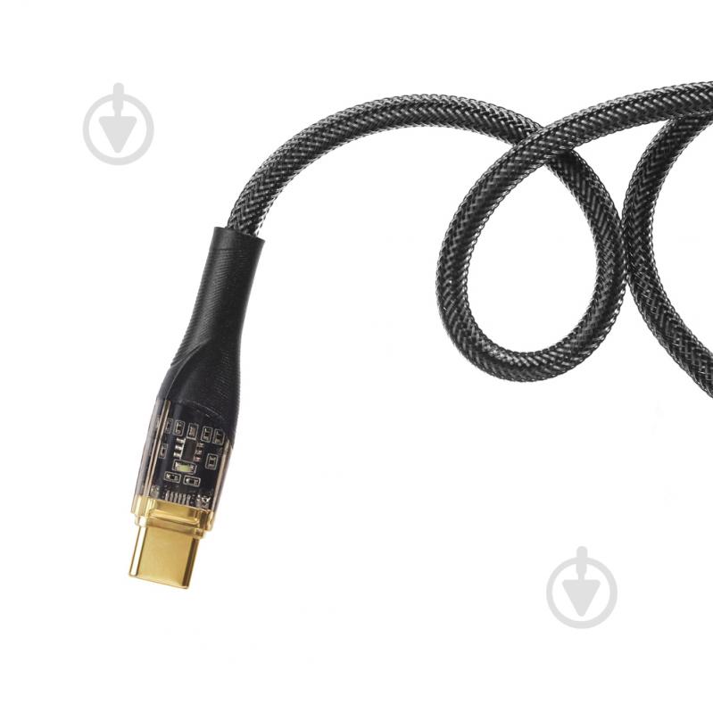 Кабель Essager Interstellar Transparent Design USB Charging Cable USB A to Type C 7A 1 м чорний (EXCT-XJ01-P) - фото 2