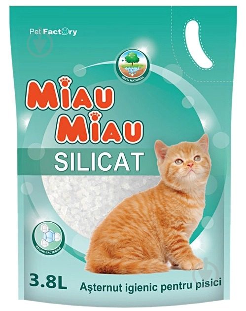 Наполнитель для кошачьего туалета MIAU MIAU силикагелевый 3.8 л - фото 1