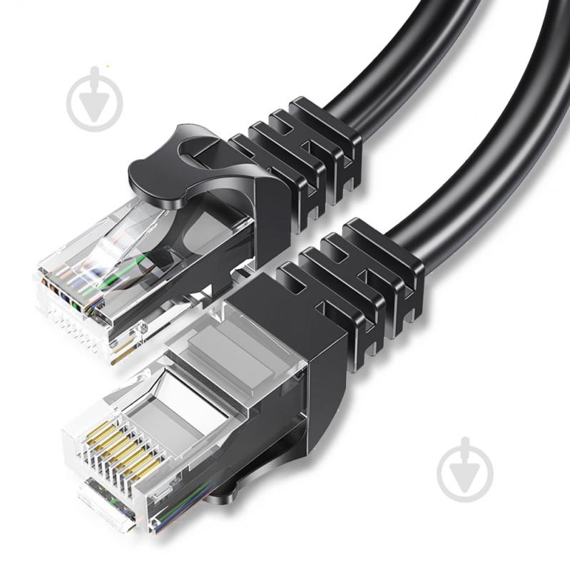 Патч-корд Essager TopSpeed Cable Ethernet Cat6 RJ45 Round Cable 1 м чорний - фото 2