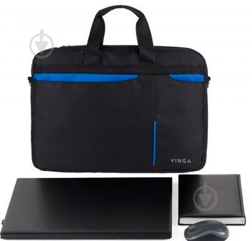 Сумка для ноутбука Vinga 15.6" black/blue (NB175BB) - фото 2 Сумка для ноутбука Vinga 15.6" black/blue (NB175BB) - фото 2