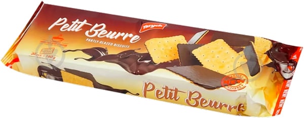 Печиво затяжне Yarych частково глазурований Petit Beurre 160 г - фото 1