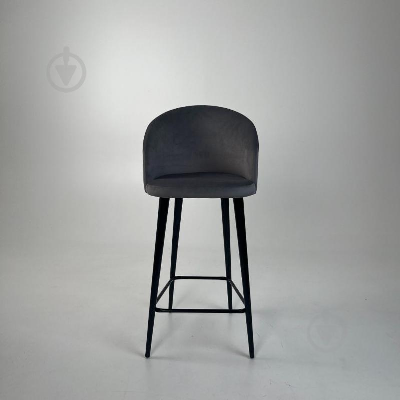 Стілець барний TWINSANN Milano 540x520x1150 мм чорний / темно-сірий - фото 3 Стілець барний TWINSANN Milano 540x520x1150 мм чорний / темно-сірий - фото 3