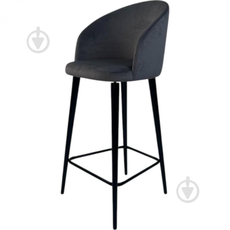 Стілець барний TWINSANN Milano 540x520x1150 мм чорний / темно-сірий - фото 1 Стілець барний TWINSANN Milano 540x520x1150 мм чорний / темно-сірий - фото 1