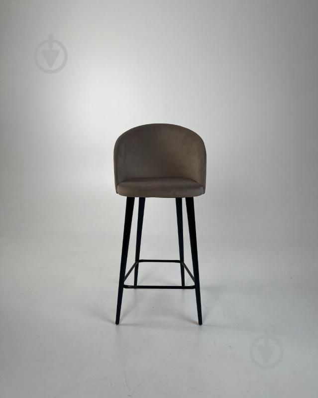 Стілець барний TWINSANN Milano 540x520x1150 мм чорний / коричневий - фото 2