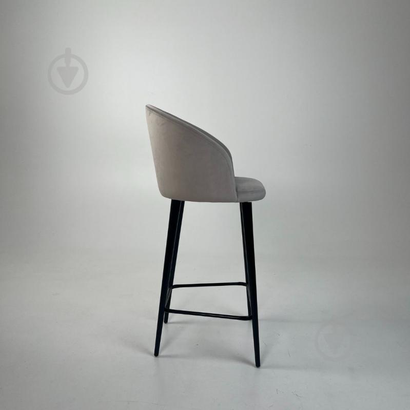 Стул барный TWINSANN Milano 540x520x1150 мм черный / светло-серый - фото 2