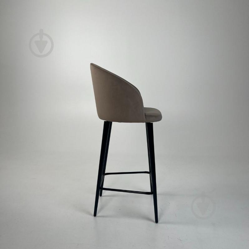 Стілець барний TWINSANN Milano 540x520x1150 мм чорний / бежевий - фото 2