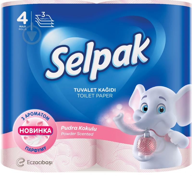 Selpak Perfumed Powder Scented трехслойная 4 шт. - фото 1