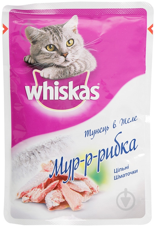 Корм Whiskas Мур-р-Рыбка с цельными кусочками тунца в желе 7908 85 г - фото 1