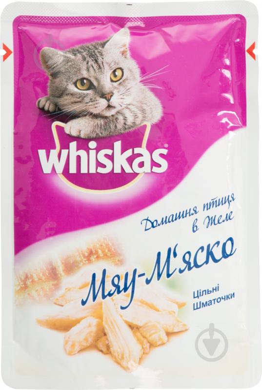 Корм Whiskas Мяу-мяско с домашней птицей в желе 7911 85 г - фото 1