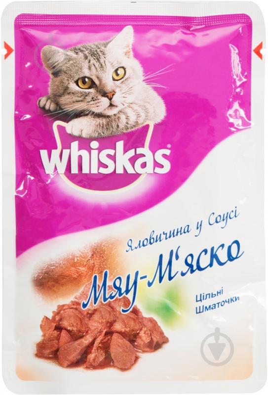 Корм Whiskas Мяу-мяско с говядиной 7913 85 г - фото 1