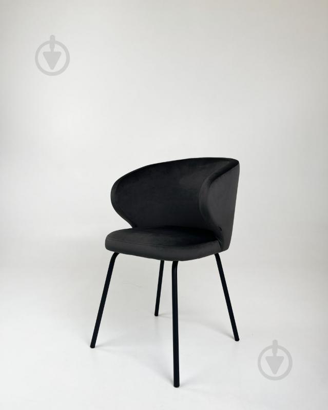 Стілець TWINSANN Matis 550x530x860 мм (ніжки метал) темно-сірий / чорний - фото 2