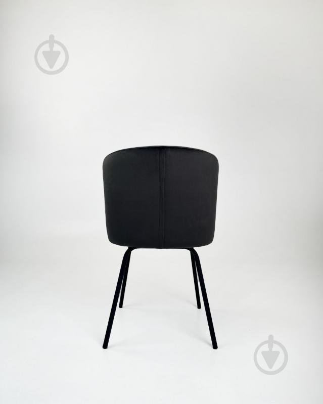 Стілець TWINSANN Matis 550x530x860 мм (ніжки метал) темно-сірий / чорний - фото 3