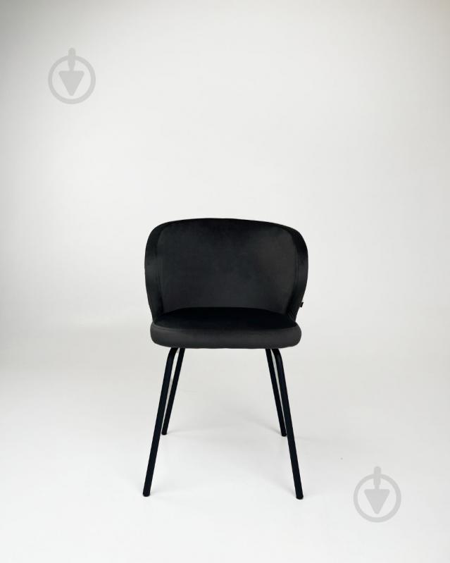 Стілець TWINSANN Matis 550x530x860 мм (ніжки метал) темно-сірий / чорний - фото 4