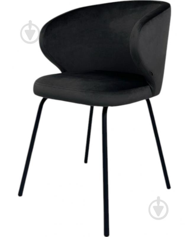 Стілець TWINSANN Matis 550x530x860 мм (ніжки метал) темно-сірий / чорний - фото 1