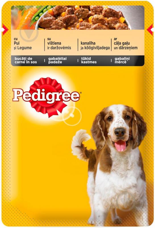 Корм для усіх порід Pedigree з куркою і овочами в соусі 100 г 7883 100 г - фото 1