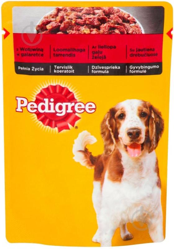 Корм для усіх порід Pedigree з яловичиною в желе 100 г 7884 100 г - фото 1