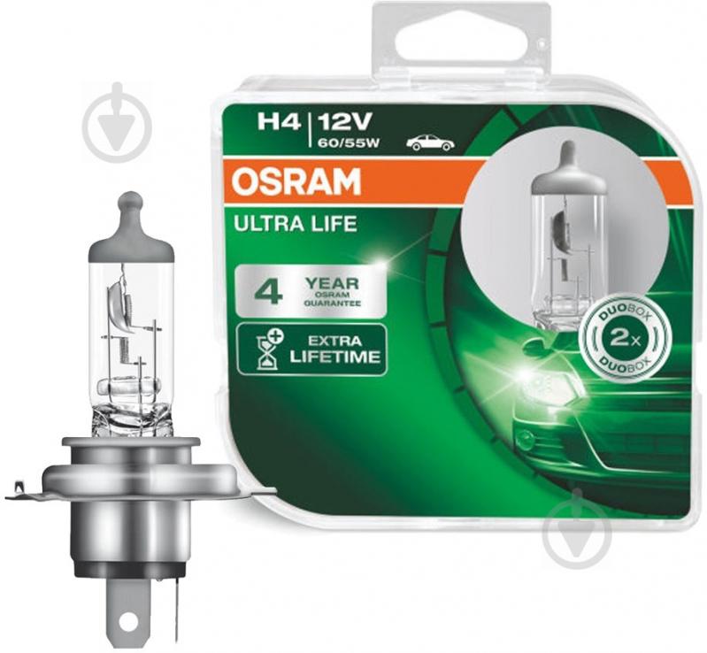 Автолампа галогенная Osram Ultra Life H4 60/55 Вт 2 шт.(64193ULT-HCB) - фото 4