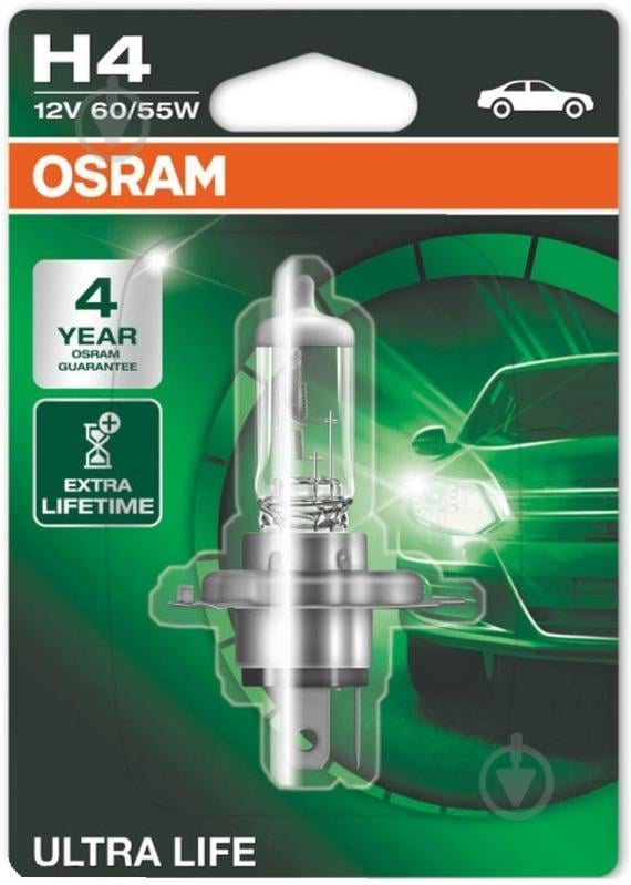 Автолампа галогенна Osram Ultra Life H4 60/55 Вт 1 шт.(64193ULT-01B) - фото 3