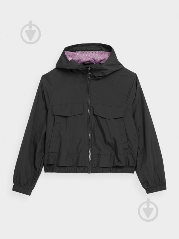 Ветровка для девочек демисезонная 4F JACKET F085 4FJSS23TJACF085-20S черная - фото 1