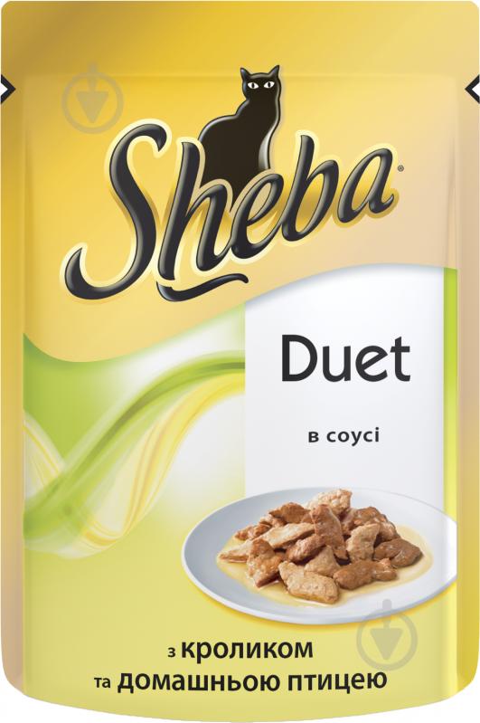 Корм Sheba Duet с кроликом и домашней птицей в соусе 85 г - фото 1