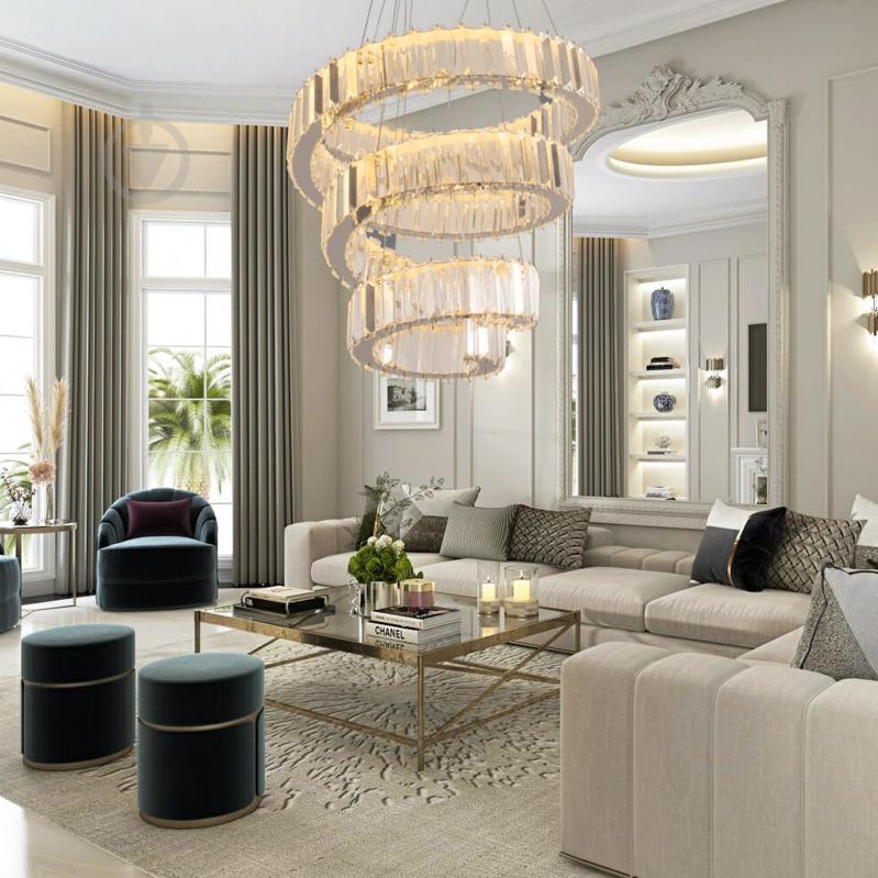 Люстра подвесная Valeso Sirius 1x96 Вт LED-модуль хром B E2073 - фото 7