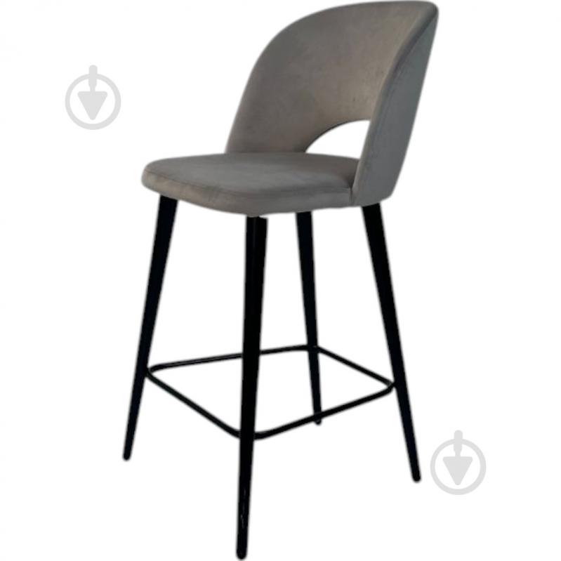 Стілець барний TWINSANN Маrk 580x500x980 мм чорний / світло-сірий - фото 1