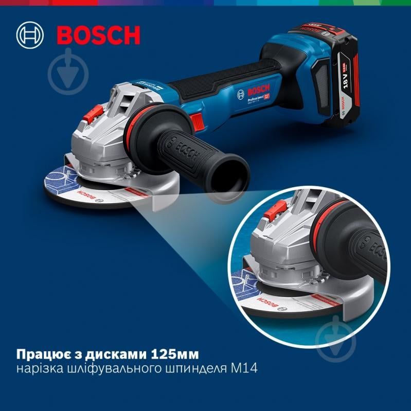 Болгарка (кутова шліфмашина) Bosch Professional GWS 18V-11 S 06019N4000 акумуляторна безщіткова - фото 7