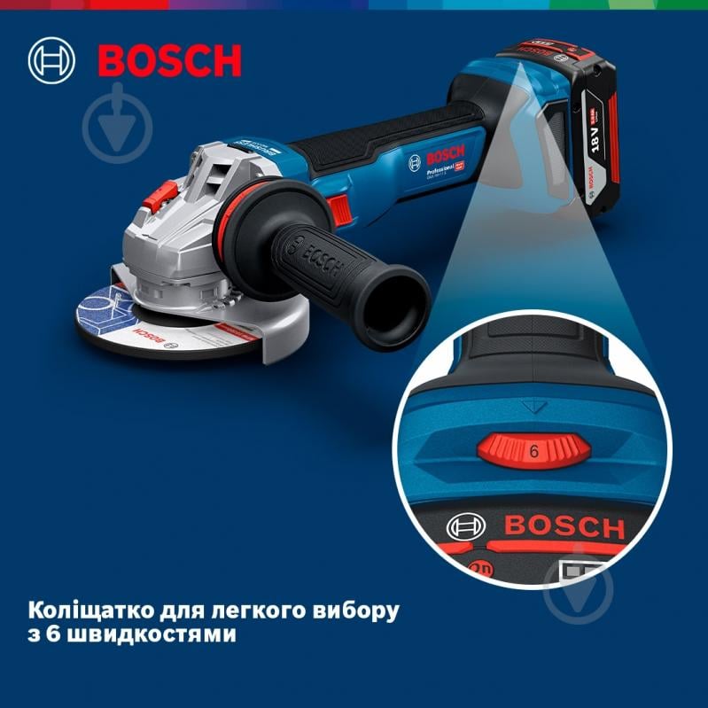 Болгарка (кутова шліфмашина) Bosch Professional GWS 18V-11 S 06019N4000 акумуляторна безщіткова - фото 9