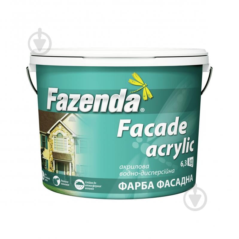 Фарба фасадна акрилова Fazenda Fasade acrylic білий 1,2 кг - фото 1