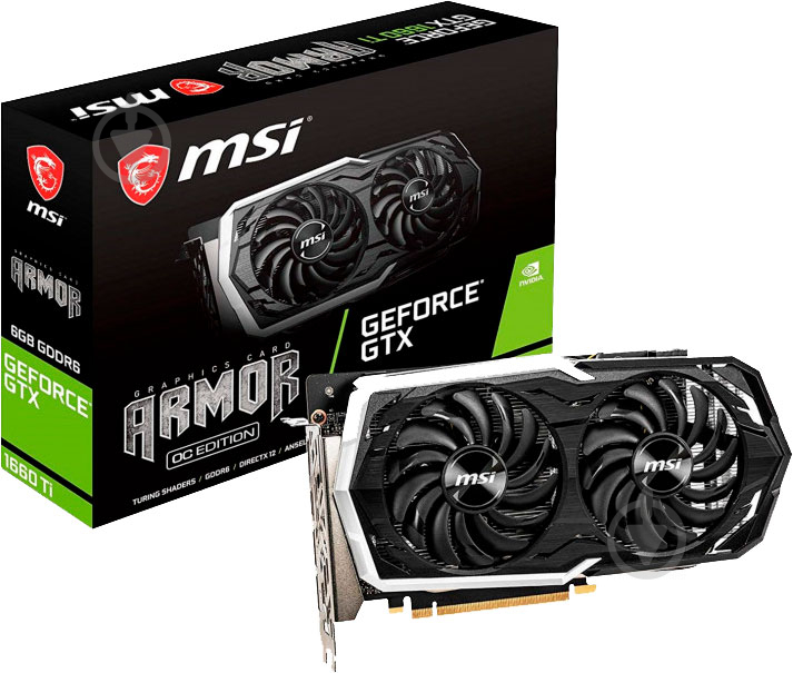 Відеокарта MSI GeForce GTX 1660 Armor OC 6GB GDDR6 192bit (GTX 1660 ARMOR 6G OC) - фото 1