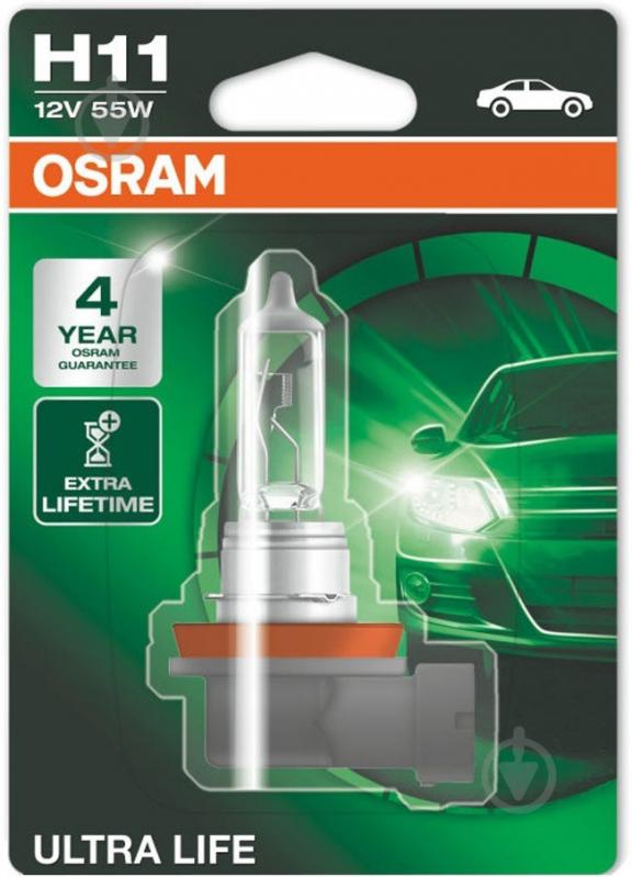 Автолампа галогенна Osram Ultra Life H11 55 Вт 1 шт.(64211ULT-01B) - фото 3