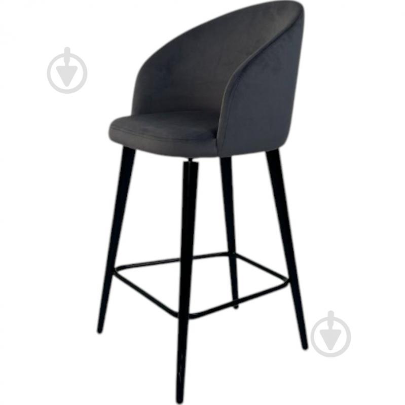 Стул барный TWINSANN Milano 540x520x1030 мм черный / темно-серый - фото 1 Стул барный TWINSANN Milano 540x520x1030 мм черный / темно-серый - фото 1