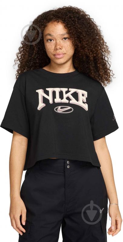 Футболка Nike W NSW SS TEE OC VARZITY FZ2855-010 р.M черный - фото 1