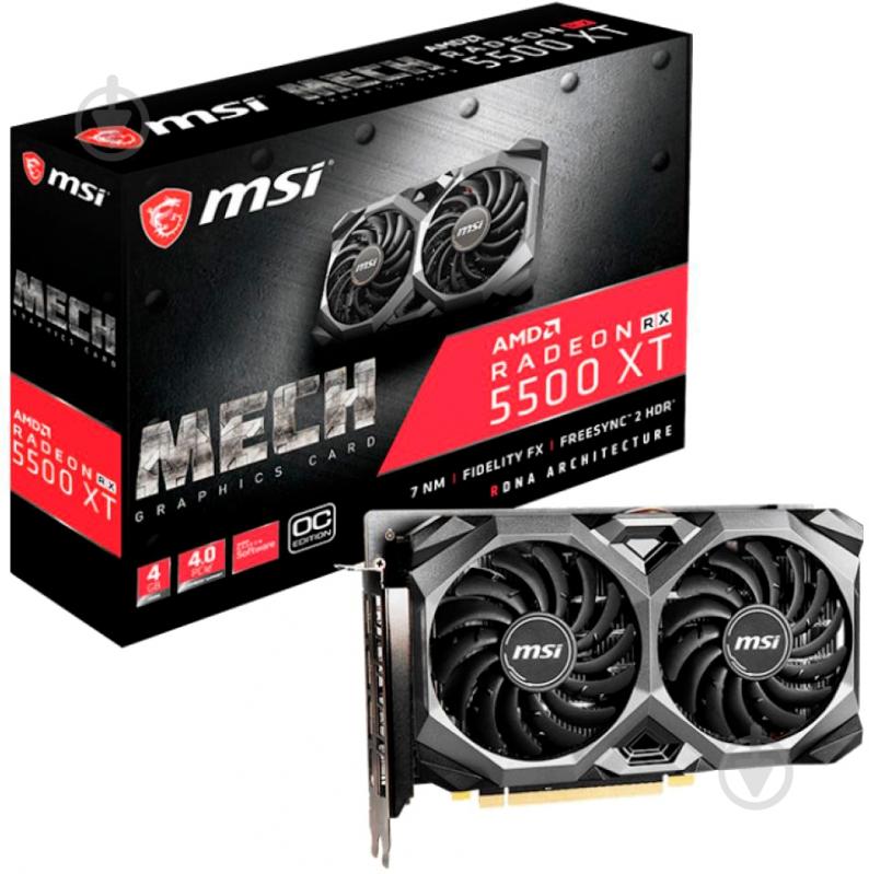 Видеокарта MSI Radeon RX 5500 XT Mech OC 4GB GDDR6 128bit (RX 5500 XT MECH 4G OC) - фото 5 Видеокарта MSI Radeon RX 5500 XT Mech OC 4GB GDDR6 128bit (RX 5500 XT MECH 4G OC) - фото 5