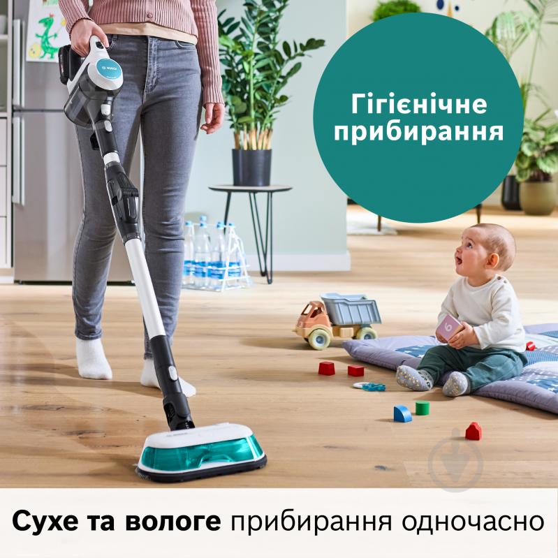 Пилосос акумуляторний Bosch Unlimited 7 ProHygienic Aqua BCS71HYG2 white - фото 2