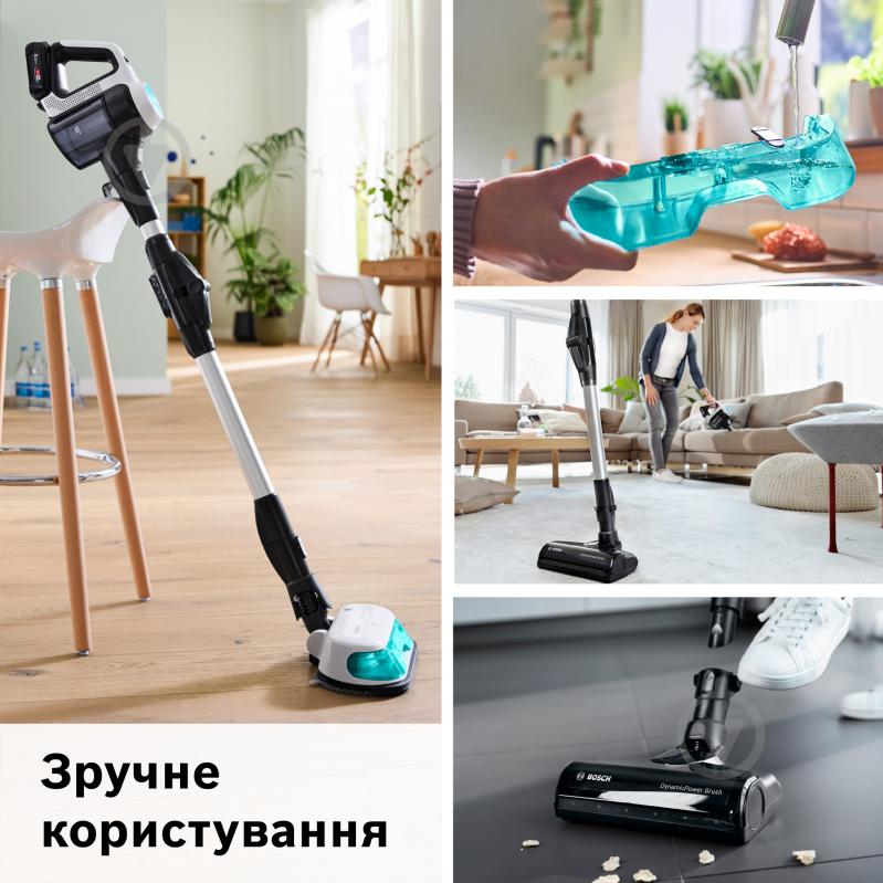 Пилосос акумуляторний Bosch Unlimited 7 ProHygienic Aqua BCS71HYG2 white - фото 7