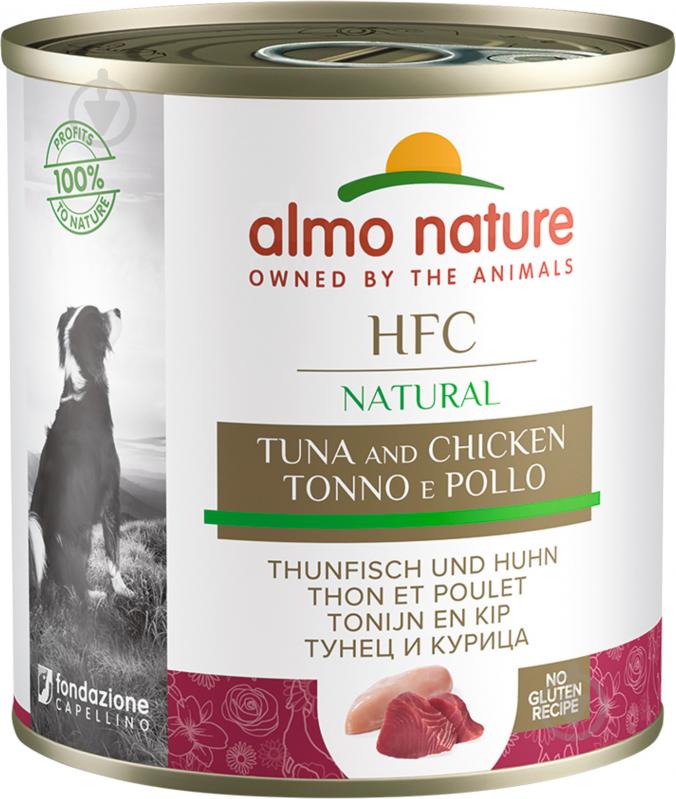 Консерва для собак для усіх порід Almo Nature HFC Dog Natural тунець і курка 290 г - фото 1