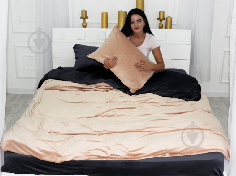 Комплект постельного белья Велюр Winter Frost 28-0004+28-0007 Saintpaulia Velvet 143х210 см кремовый/черный MirSon - фото 2