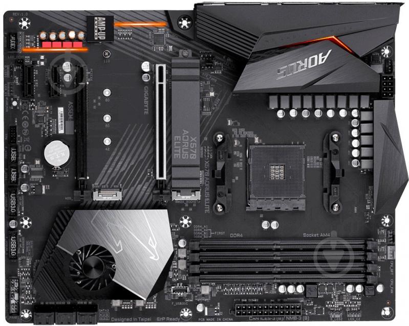 Материнская плата Gigabyte X570 AORUS ELITE (Socket AM4, AMD X570, ATX) - фото 4 Материнская плата Gigabyte X570 AORUS ELITE (Socket AM4, AMD X570, ATX) - фото 4