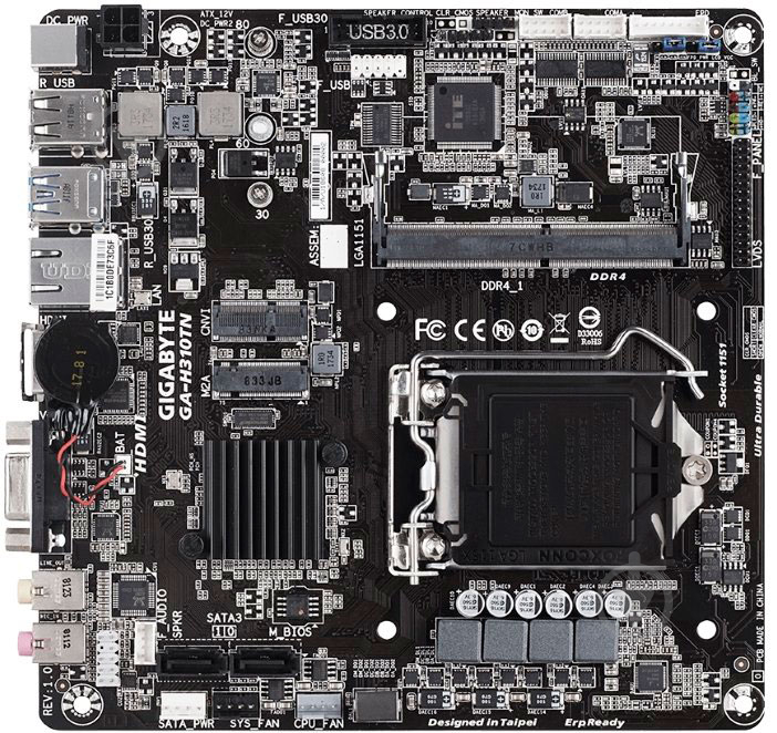 Материнская плата Gigabyte GA-H310TN-R2 (Socket 1151, Intel H310, mini ITX) - фото 2