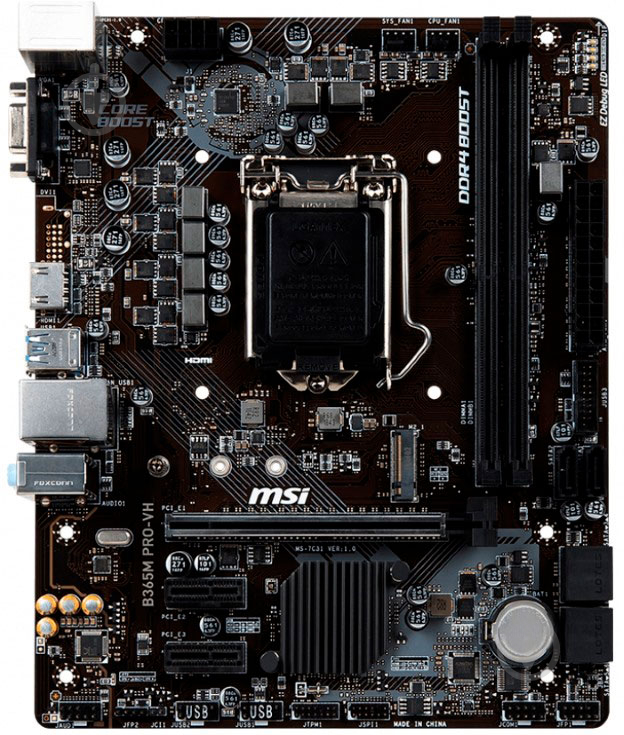 Материнская плата MSI B365M PRO-VH (Socket 1151, Intel B365, mirco ATX) - фото 1