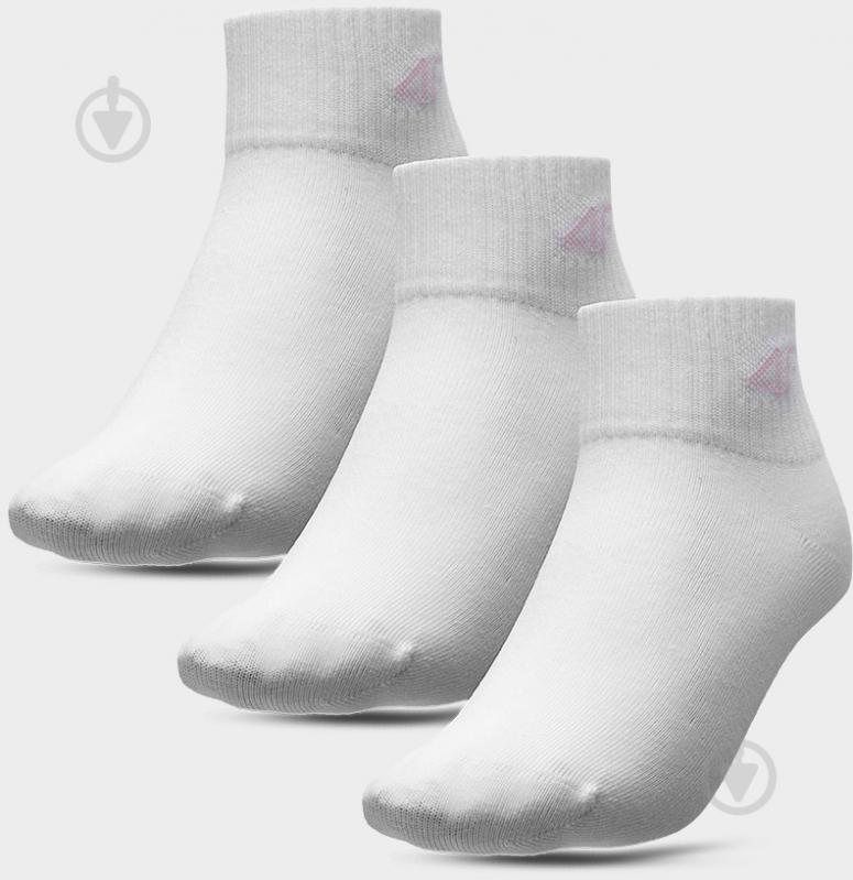 Носки 4F SOCKS CAS F098 (3PACK) 4FJSS23USOCF098-90S р.36-38 белый 3 пари шт. - фото 1