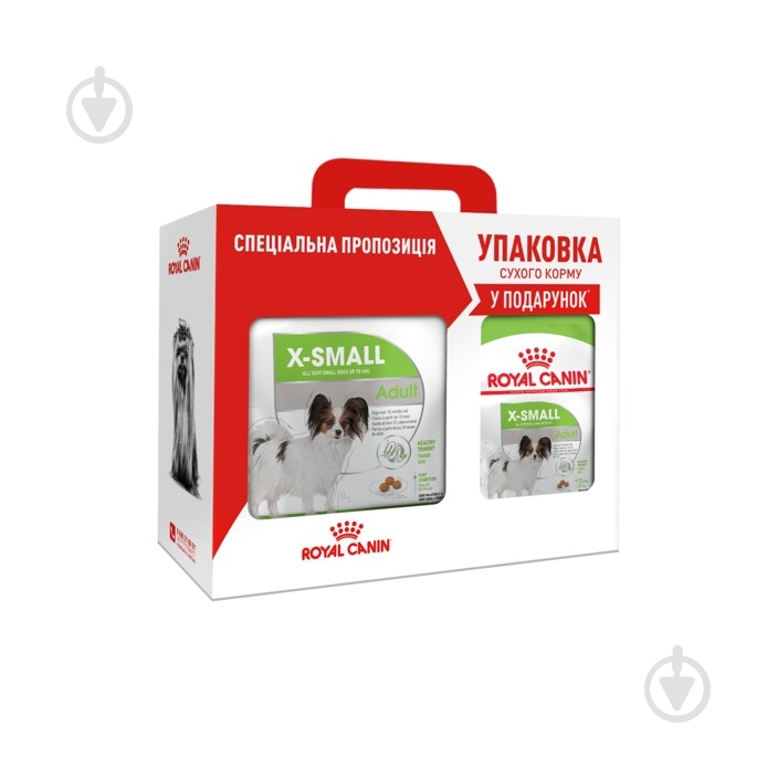 Корм сухой для взрослых собак для малых пород Royal Canin Xsmall Ad 1,5 кг + 500 г (домашняя птица) 2 кг - фото 1