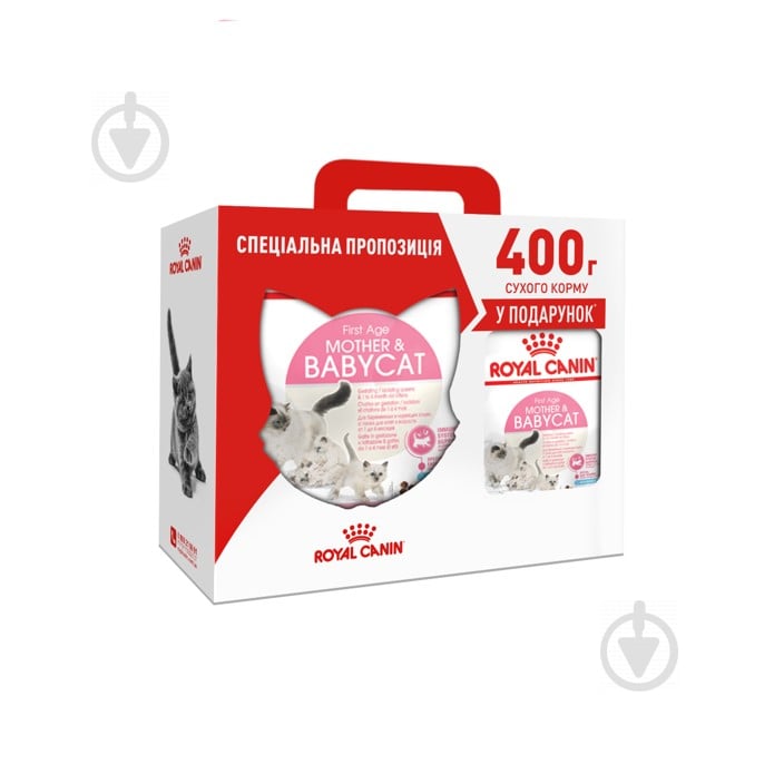 Корм сухой для котят от 4 месяцев и кормящих кошек Royal Canin Mother and Babycat 2 кг + 400 г домашняя птица, рис 2,4 кг - фото 1