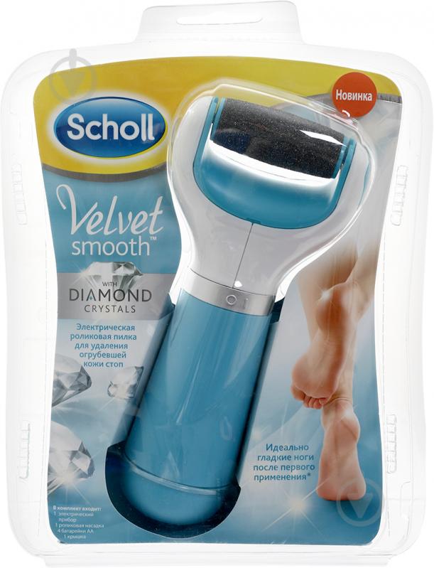 Электрическая роликовая пилка Scholl Velvet Smooth Diamond Crystals blue - фото 1