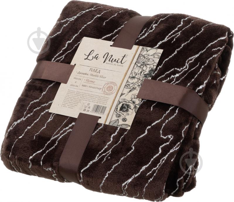 Плед Basic Marble Silver 160x200 см коричневый La Nuit - фото 5